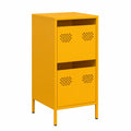 Armadio Moderno in Acciaio Giallo Senape con Ripiani, 35x39x73,5 cm