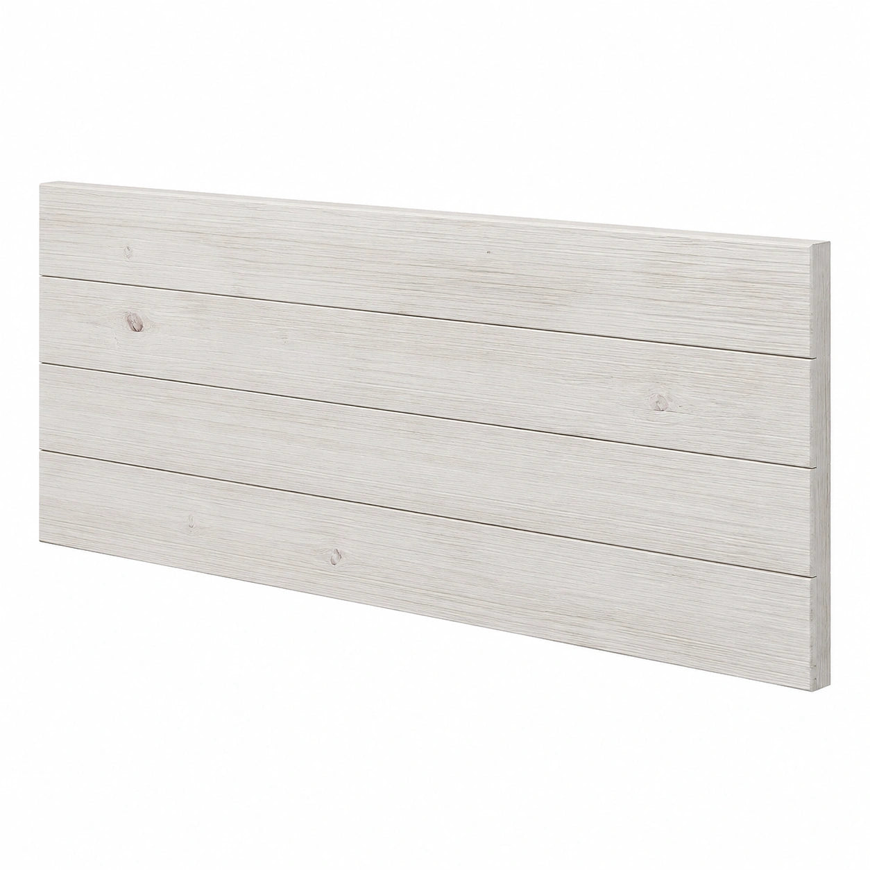 Testiera Letto Matrimoniale 130/140 cm in Pino Massello Nordico, Artigianale in Spagna, Bianco Invecchiato