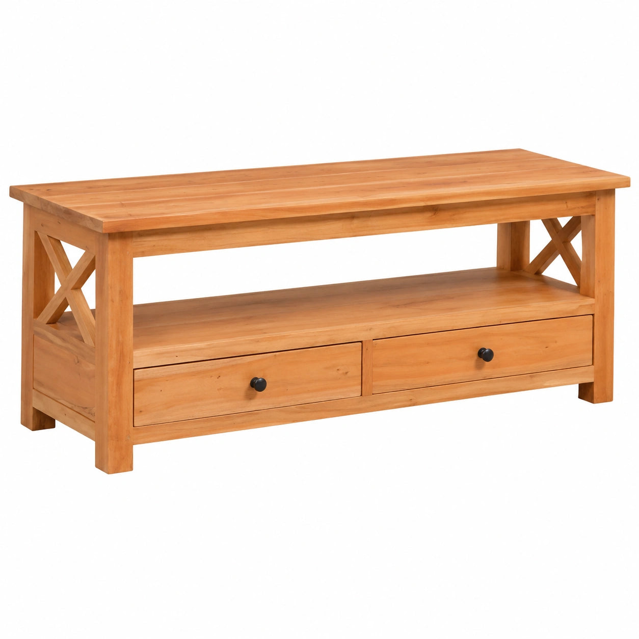 Mobile TV in Mogano Massello 120x30x40 cm, Stile Scandinavo per Soggiorno e Camera da Letto