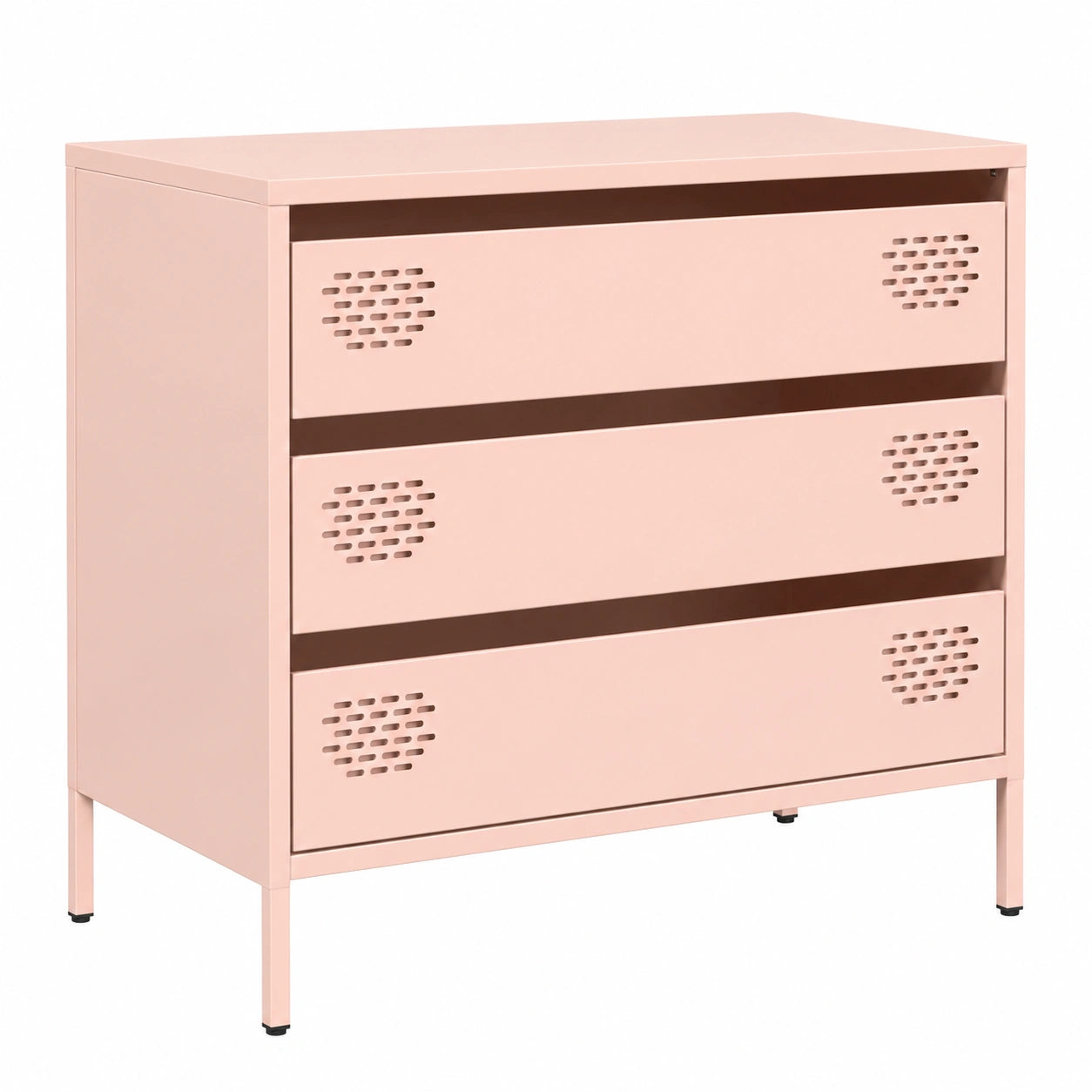 Mobiletto Moderno in Acciaio Rosa per Soggiorno e Cucina 68x39x58,5 cm