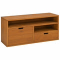 Mobile TV in teak massello 90x30x40 cm, stile scandinavo con 2 cassetti, artigianale rustico per soggiorno