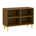 Mobile TV in legno massello stile scandinavo, 4 scomparti, effetto rovere