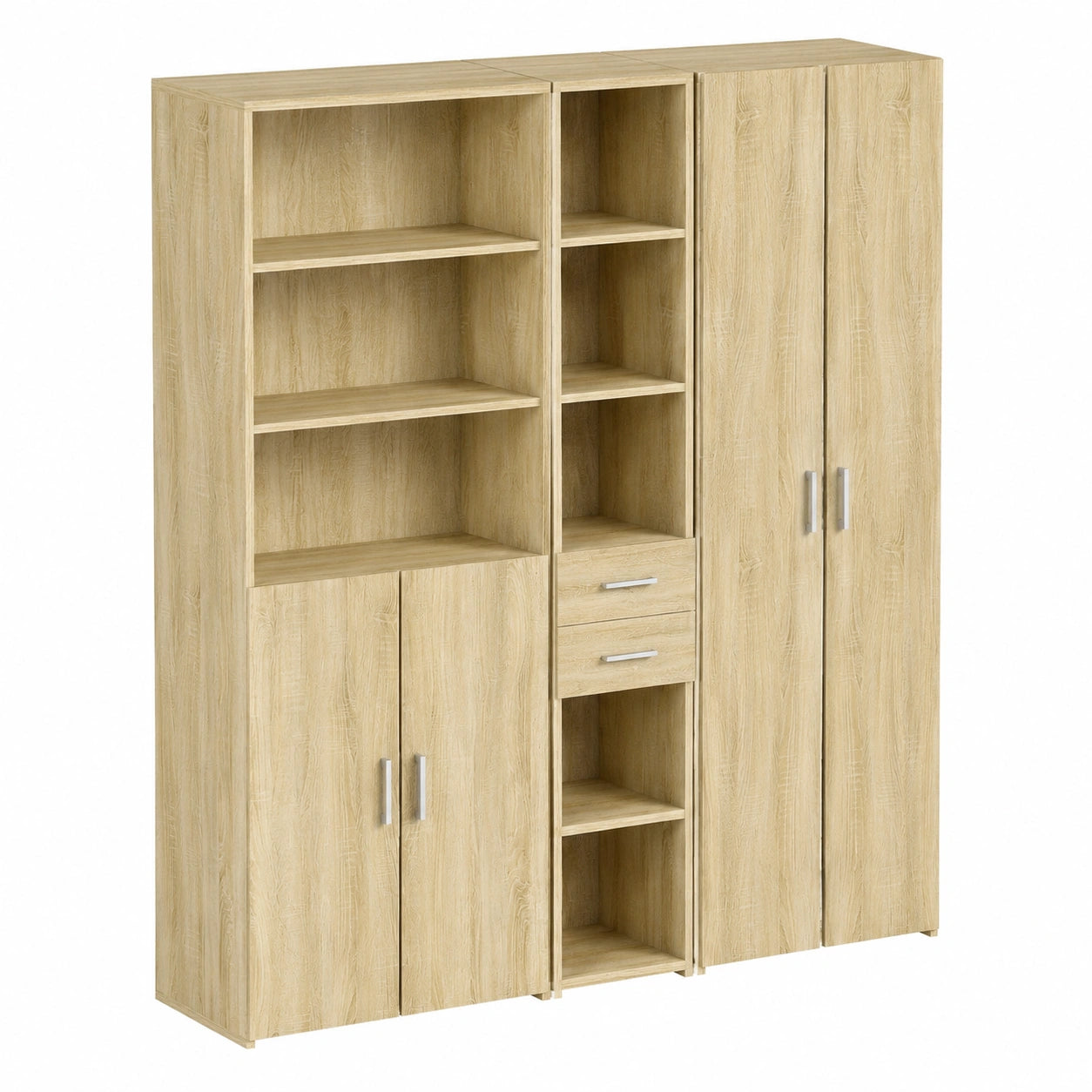 Mobile Portaoggetti Moderno in Rovere Sonoma, Design Italiano, per Soggiorno e Camera da Letto, 30x42,5x185 cm