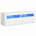 Mobile TV HOMELEN scandinavo con luci LED, bianco, 120x35x40 cm