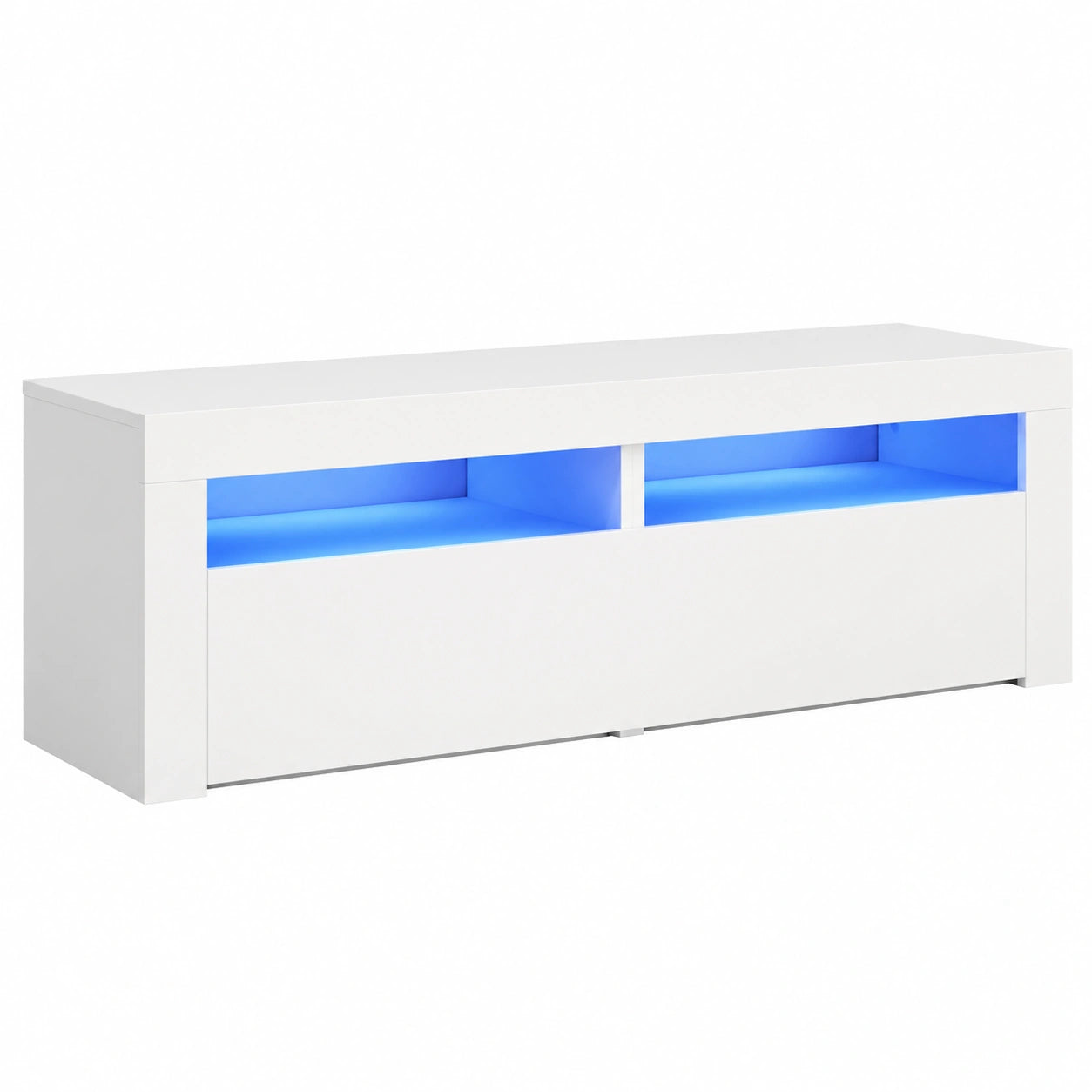 Mobile TV HOMELEN scandinavo con luci LED, bianco, 120x35x40 cm