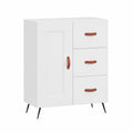 Mobile Buffet Moderno in Legno Bianco Lucido per Soggiorno 70x35x90 cm