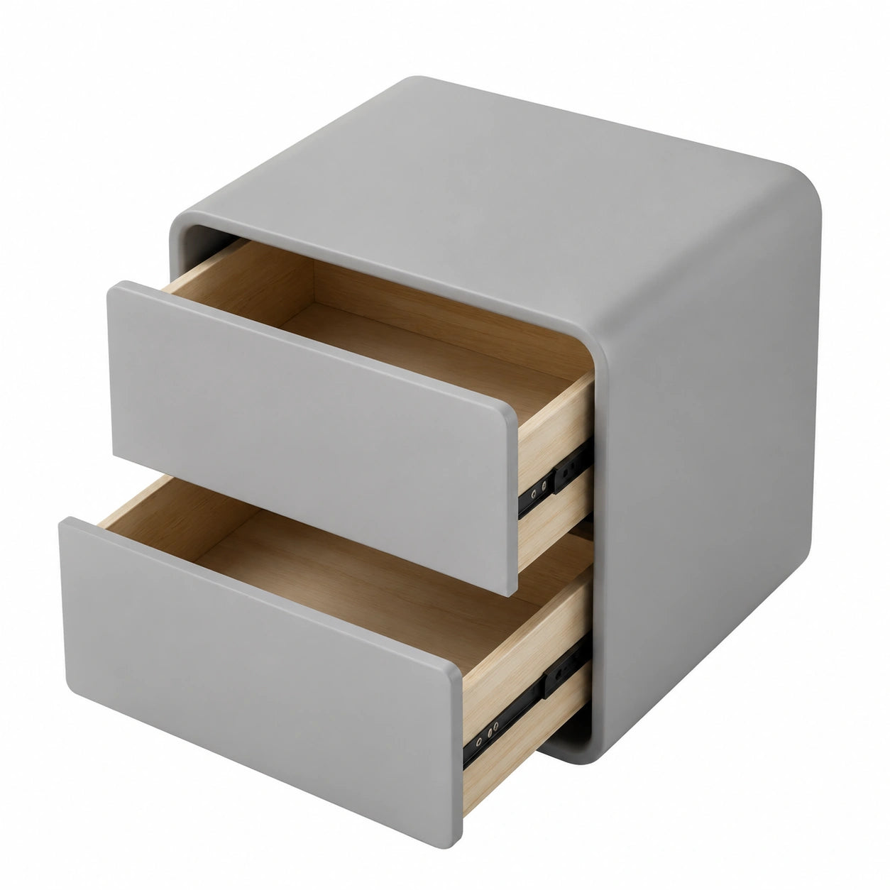 Comodino nordico in legno con 2 cassetti per camera da letto, design moderno e funzionale