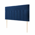 Testiera in Velluto Blu Scuro 160x100 con Gambe in Legno e Kit di Montaggio
