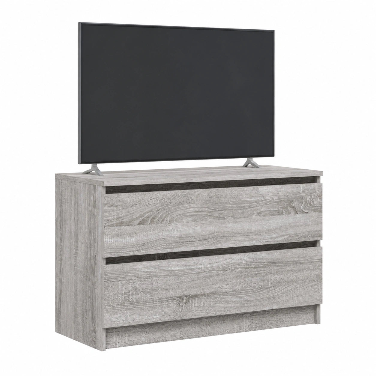Mobile TV in Legno Grigio Sonoma 100x35x54 cm, Stile Scandinavo, per Soggiorno e Camera da Letto