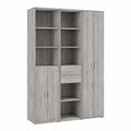 Libreria Moderna in Legno Grigio Sonoma per Soggiorno e Camera 185 cm