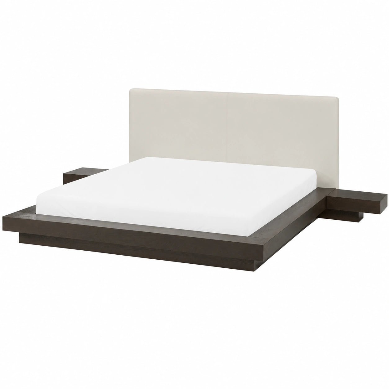Letto Matrimoniale Giapponese Marrone Scuro con 2 Comodini, 160x200 cm