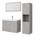 Armadio da Bagno in Compensato Sonoma Grigio 130 cm - Stile Nordico Moderno