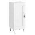 Mobile Contenitore Bianco Lucido in Legno Multistrato con 3 Scomparti 34,5x34x90 cm per Salotto e Camera da Letto