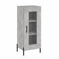 Mobile Contenitore in Legno Multistrato, Design Moderno Italiano, Grigio Cemento 34,5x34x90 cm per Soggiorno e Camera da Letto