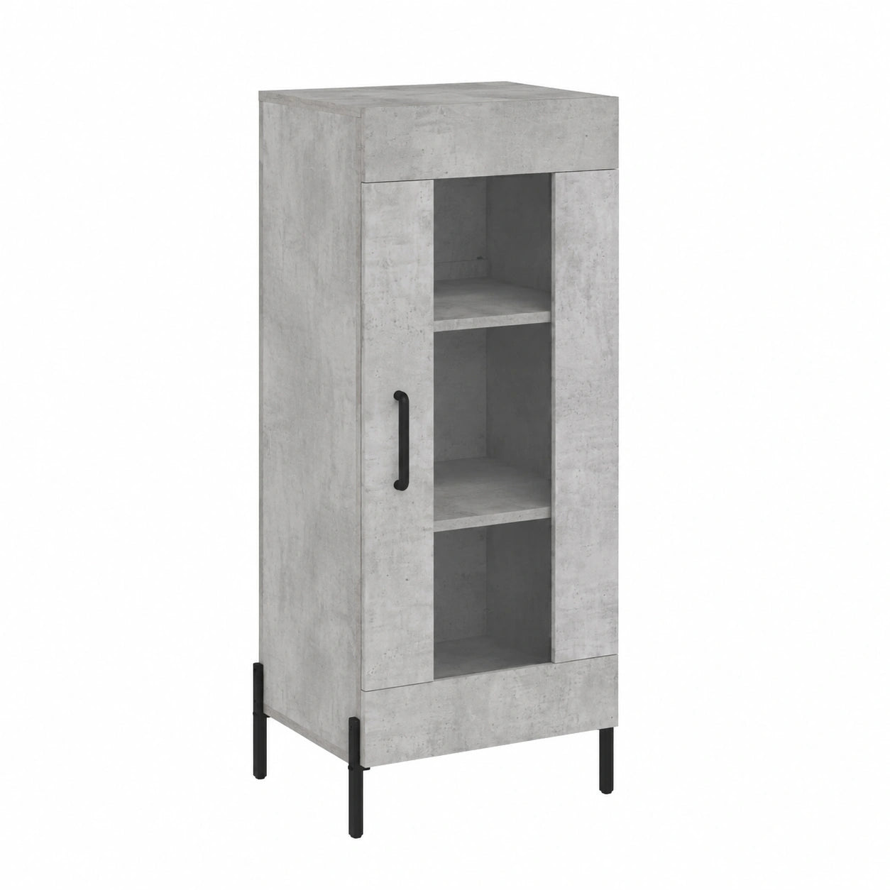 Mobile Contenitore in Legno Multistrato, Design Moderno Italiano, Grigio Cemento 34,5x34x90 cm per Soggiorno e Camera da Letto