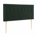 Testiera Imbottita in Velluto Verde Oliva 140x100 con Gambe in Legno e Kit di Montaggio