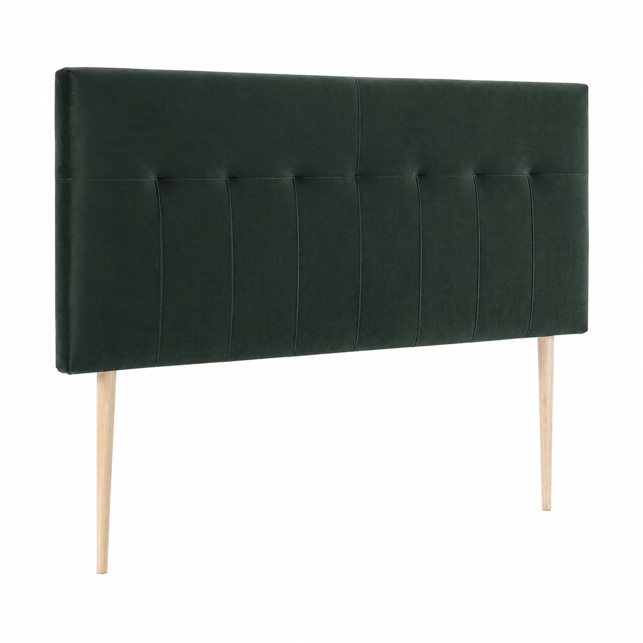 Testiera Imbottita in Velluto Verde Oliva 140x100 con Gambe in Legno e Kit di Montaggio