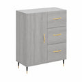 Armadio Moderno in Legno Multistrato Grigio Sonoma 69,5x34x90 cm per Soggiorno e Camera da Letto
