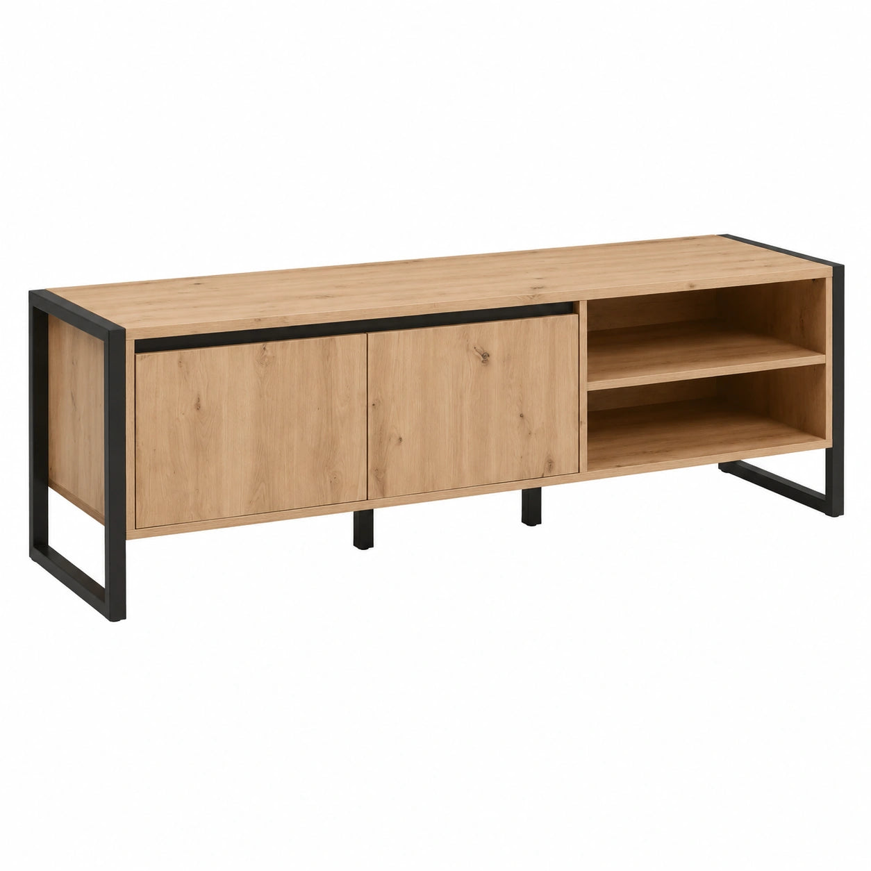 Mobile TV Moderno Scandinavo 160 cm in Legno di Quercia