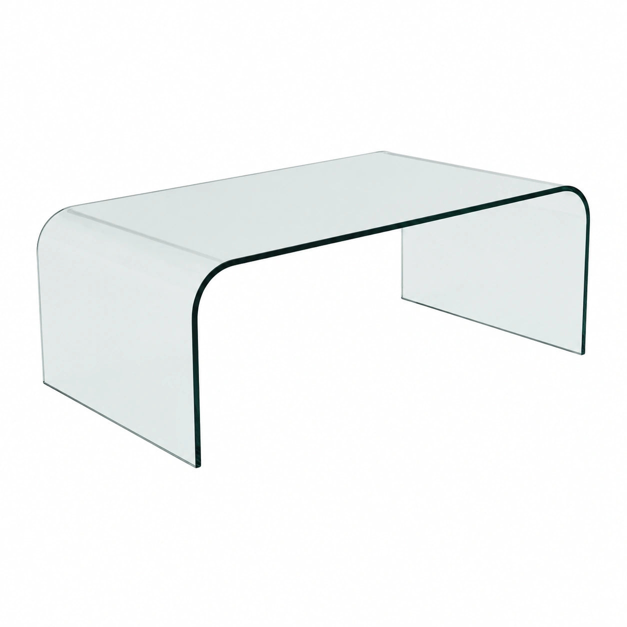 Tavolino da Caffè in Vetro Curvato Trasparente 130 cm - Design Italiano