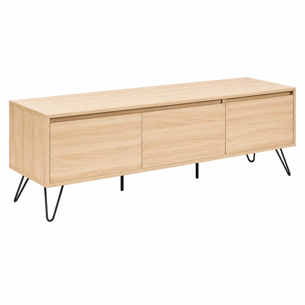 Carrello TV in Legno Chiaro con 3 Ripiani, 150 cm - Moderno e Elegante
